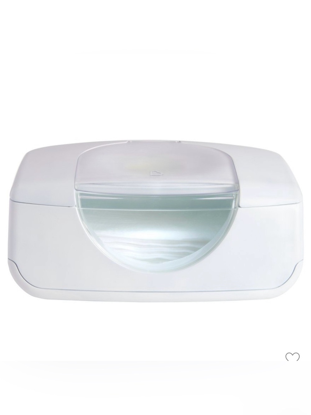 White Portable Wipes Warmer with Transparent Lid